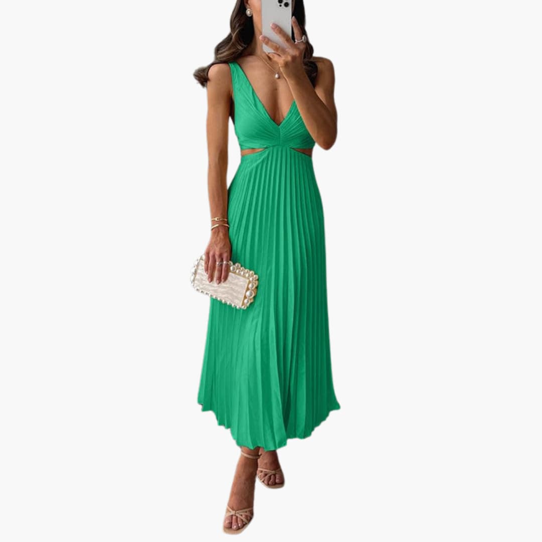 Sophie | Robe à Encolure Plissée