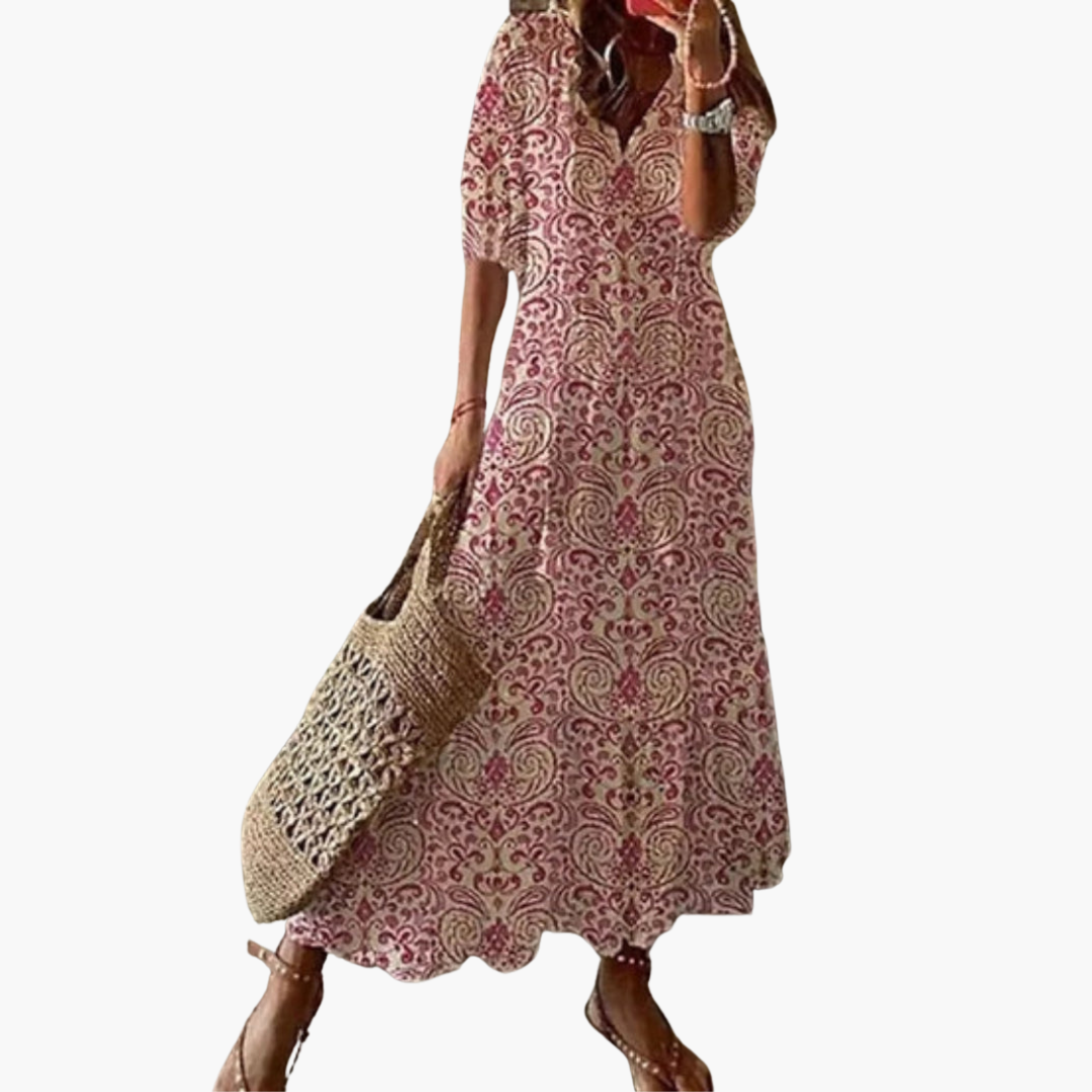 Emma | Robe d'été vintage boho à décolleté en V