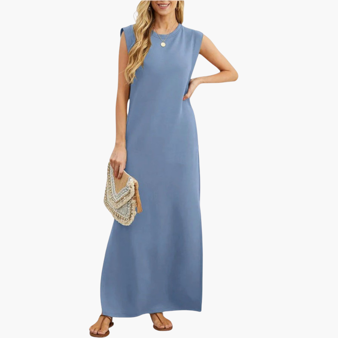 Esther | Robe Maxi Fluide Résistante aux Rides