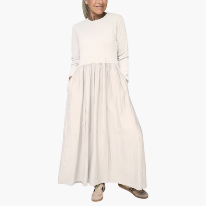 Harriet | Robe Midi Tricotée à Manches Longues