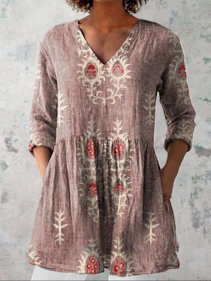 Annie - Blouse Longue avec Décolleté en V