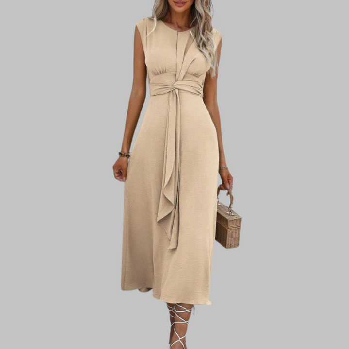 Romarin - Robe maxi élégante sans manches à col rond