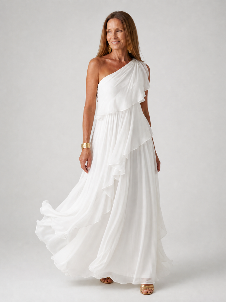 Mikha - Robe Maxi à Volants Une Épaule
