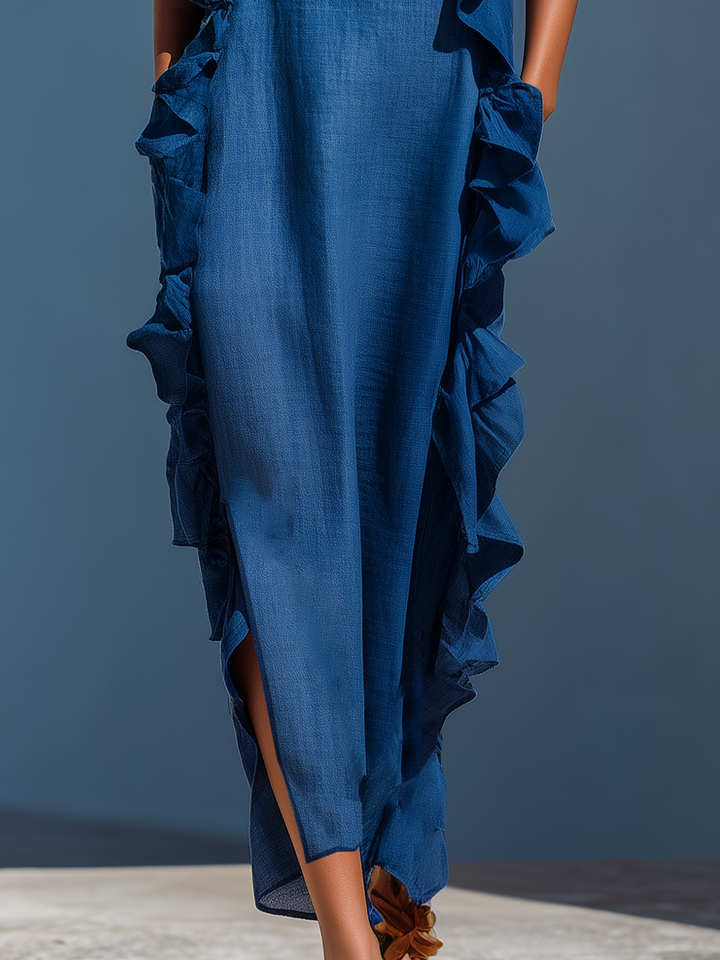 Harra - Robe Maxi Fluide avec Détails Volants
