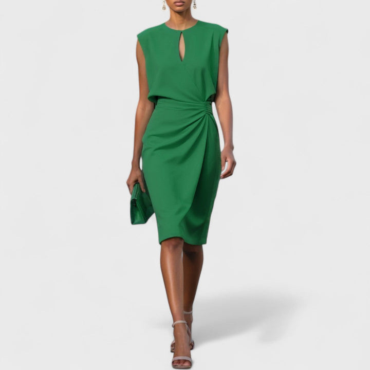 Zalie – Robe Midi Élégante avec Détails Raffinés