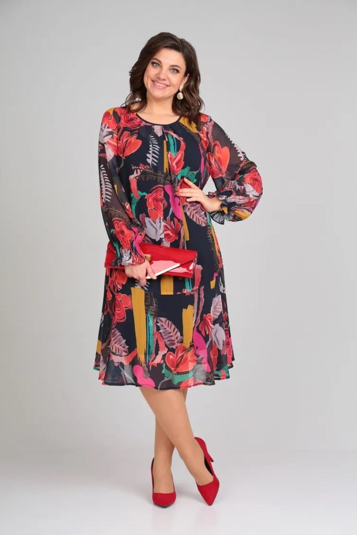 Flora - Robe Midi Florale Moderne