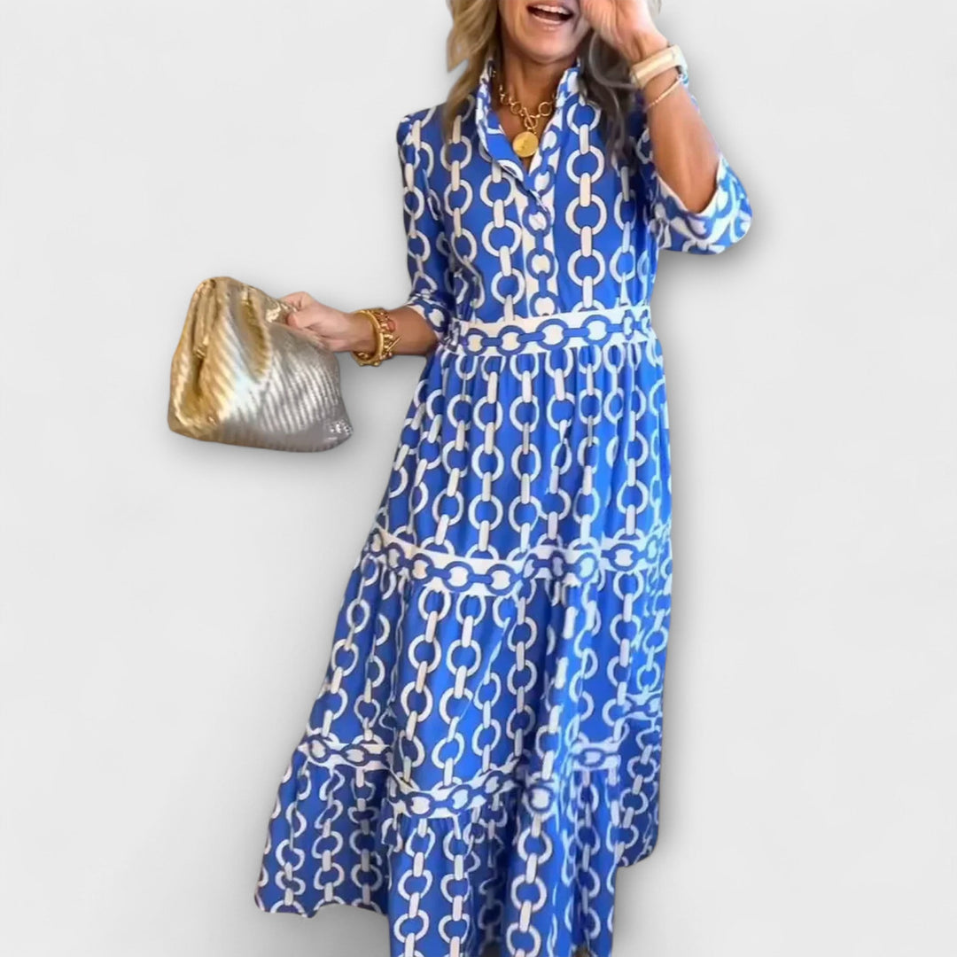 Elvira – Robe Midi avec Motif Chaîne