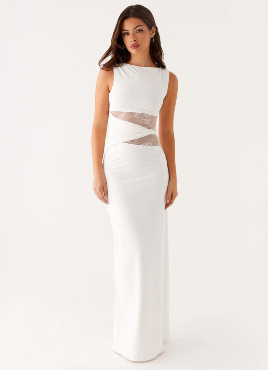 Larra – Robe Maxi Épousant la Silhouette avec Découpes et Lacer