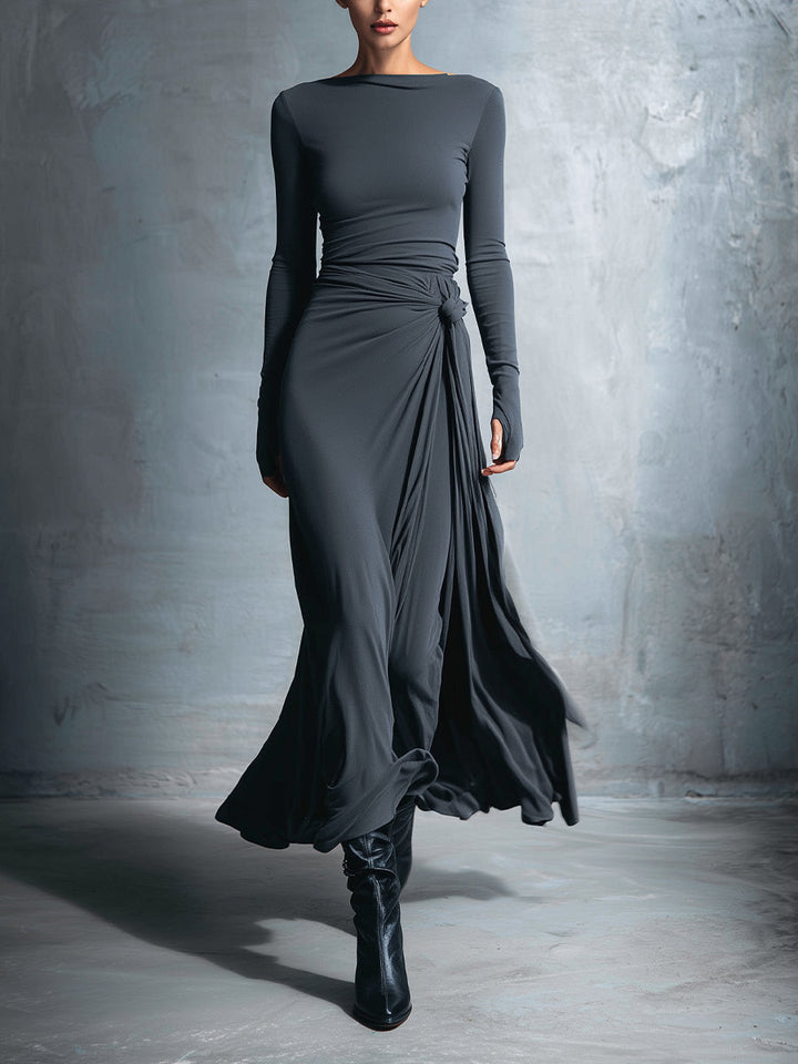 Zofia - Robe Maxi avec Nœud Latéral
