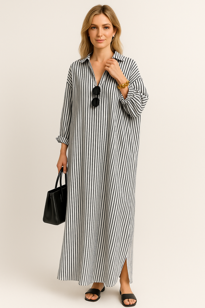 Lena - Robe chemise légèrement oversize