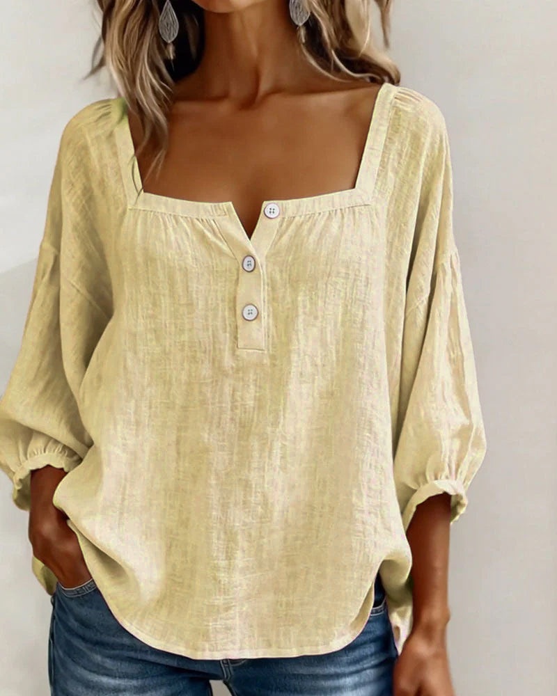 Fiona - Blouse en Coton Lin Aérée
