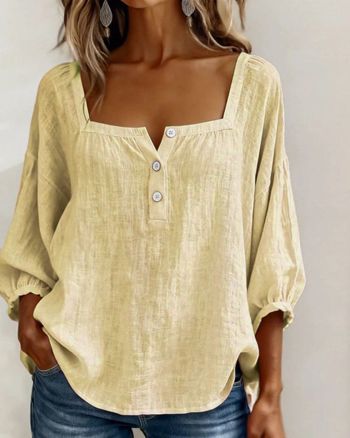 Fiona - Blouse en Coton Lin Aérée