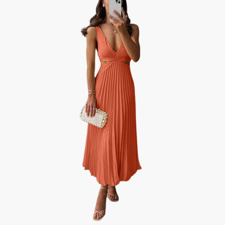 Sophie | Robe à Encolure Plissée