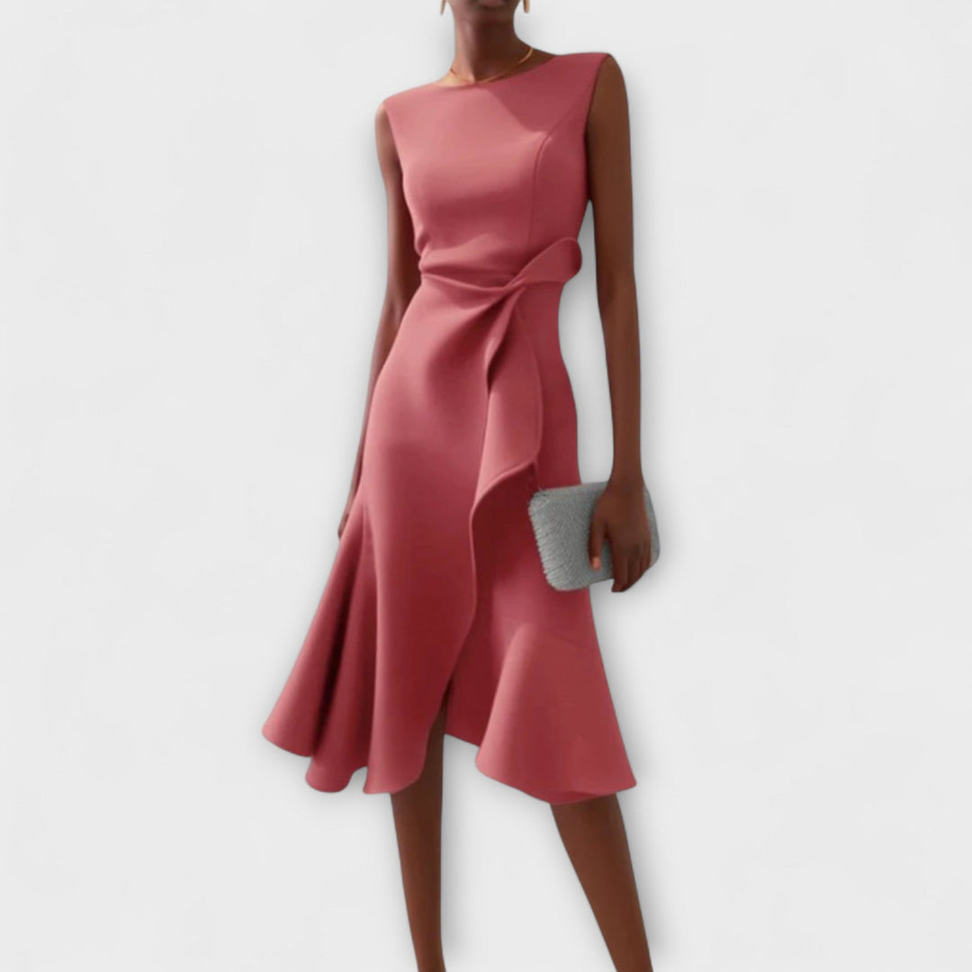 Maris – Robe Midi Asymétrique Drapée
