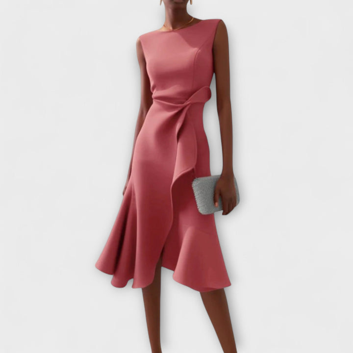 Maris – Robe Midi Asymétrique Drapée