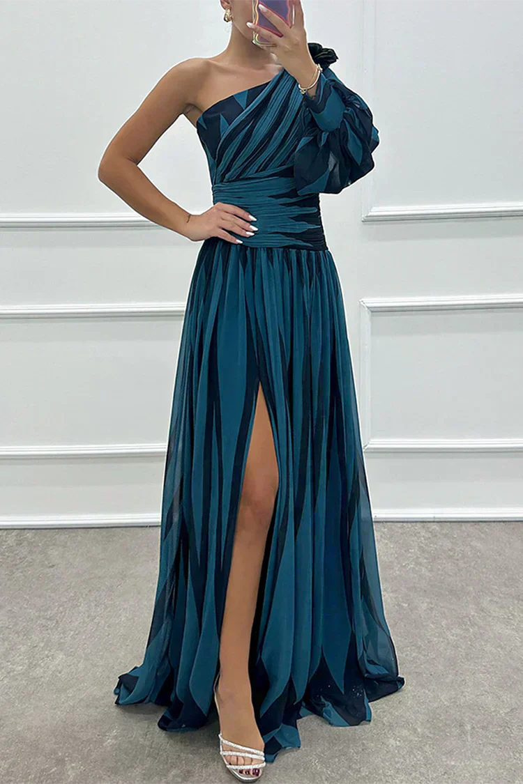 Yona - Robe Maxi Rayée Élégante à Une Épaule