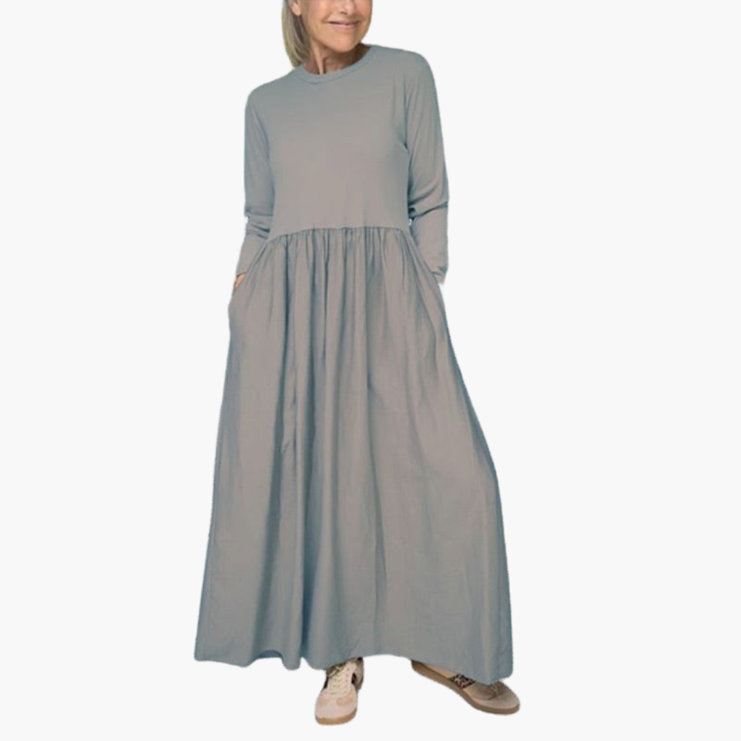 Harriet | Robe Midi Tricotée à Manches Longues