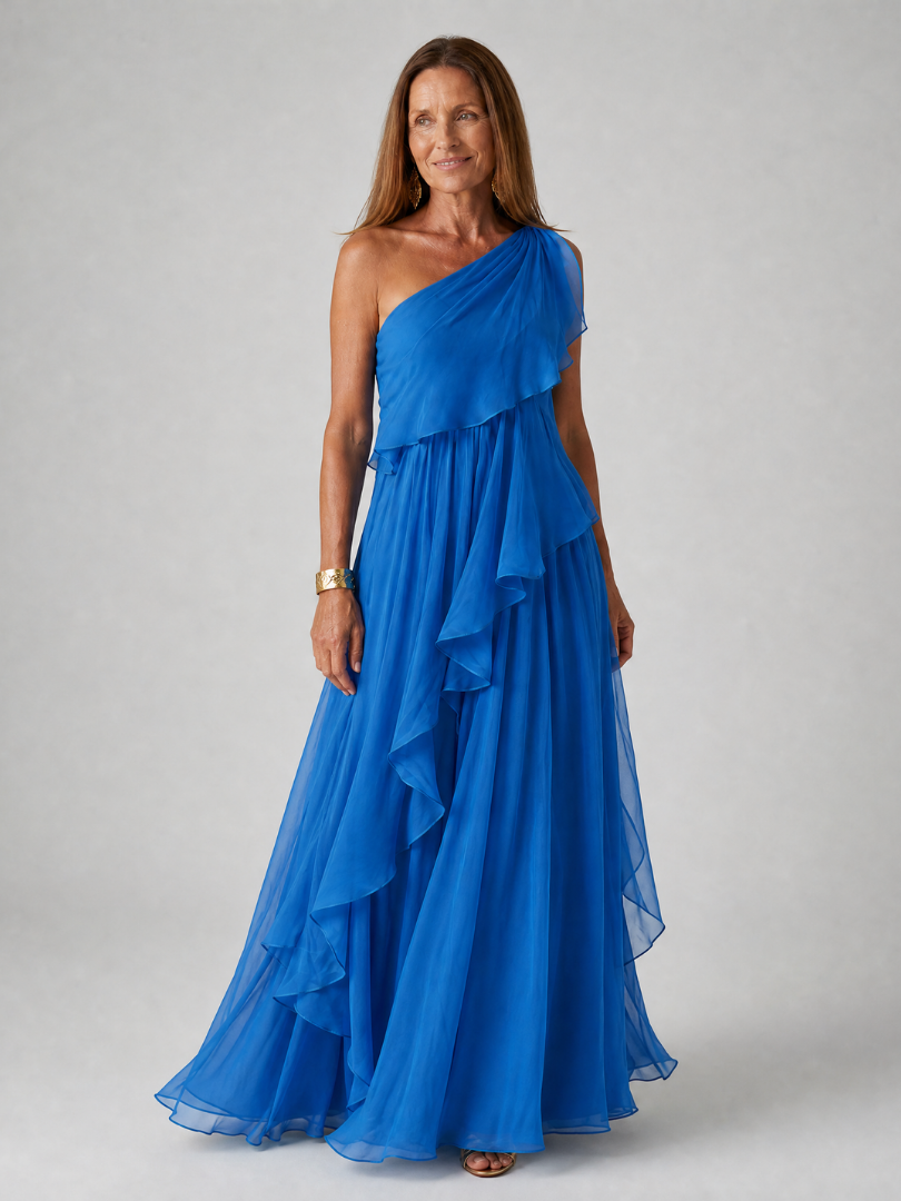 Mikha - Robe Maxi à Volants Une Épaule