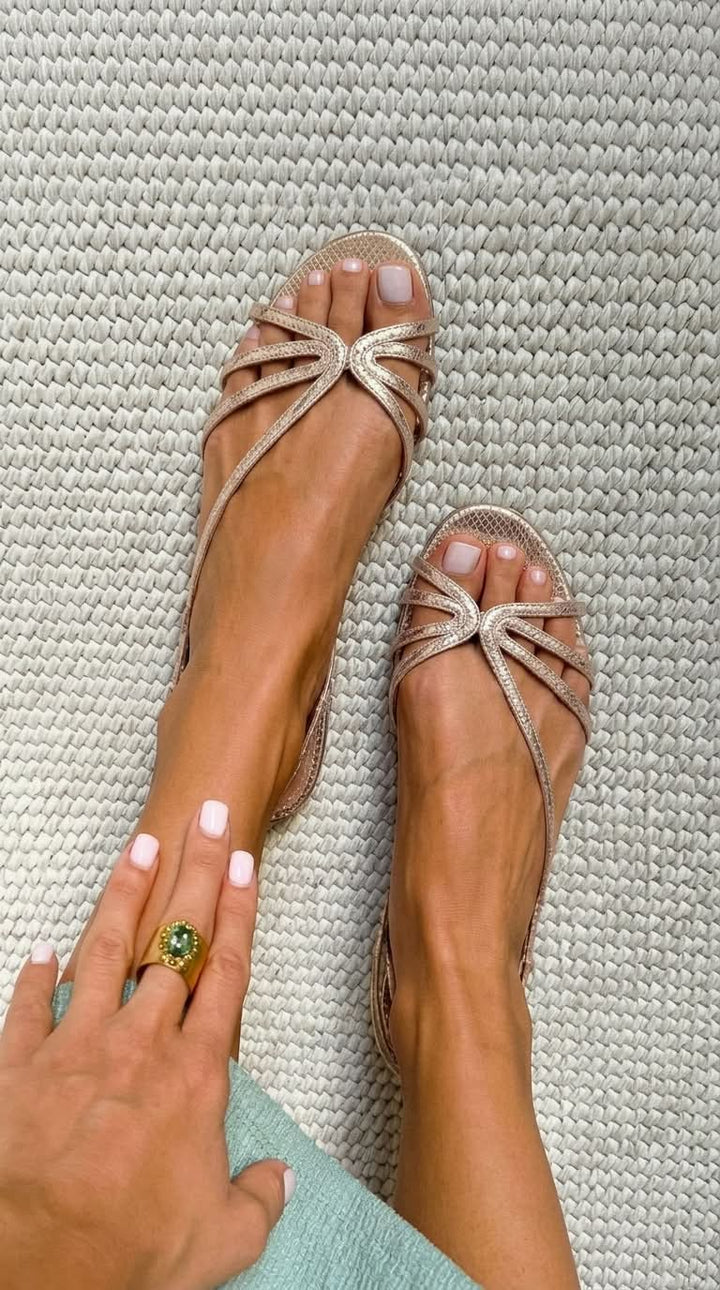 Sandra - Sandales Élégance d'Été Dorée