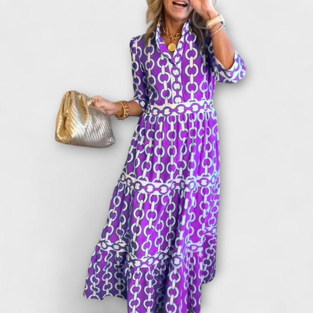 Elvira – Robe Midi avec Motif Chaîne
