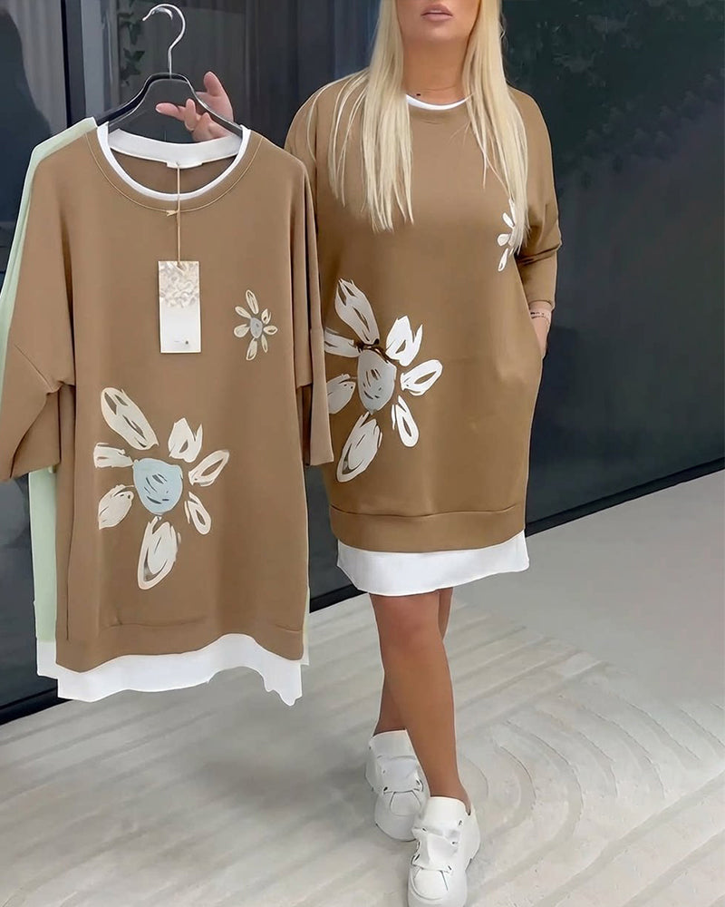 Charrie - Robe en Coton Décontractée Longueur Genou