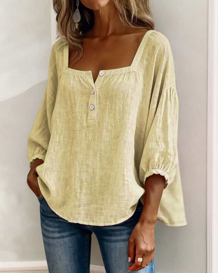 Fiona - Blouse en Coton Lin Aérée