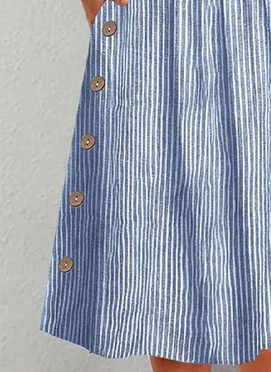 Carmen – Robe Midi en Coton Rayé