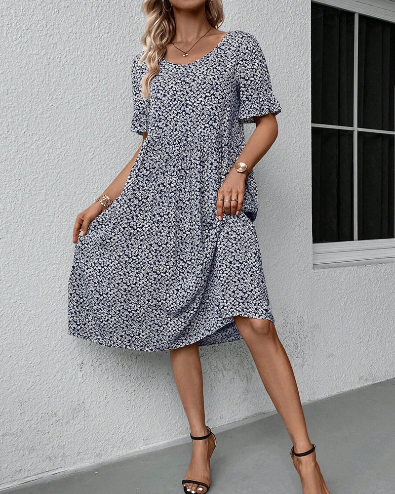 Gia – Robe Midi Florale Élégante