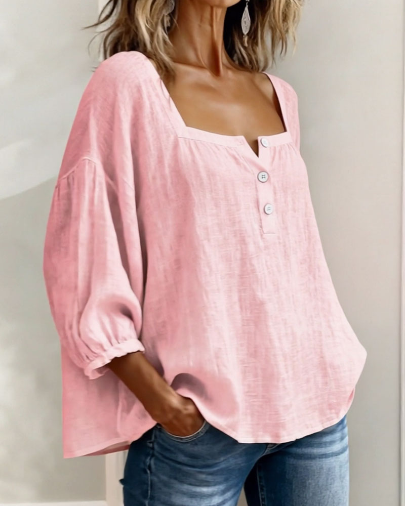 Fiona - Blouse en Coton Lin Aérée