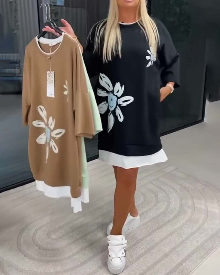 Charrie - Robe en Coton Décontractée Longueur Genou