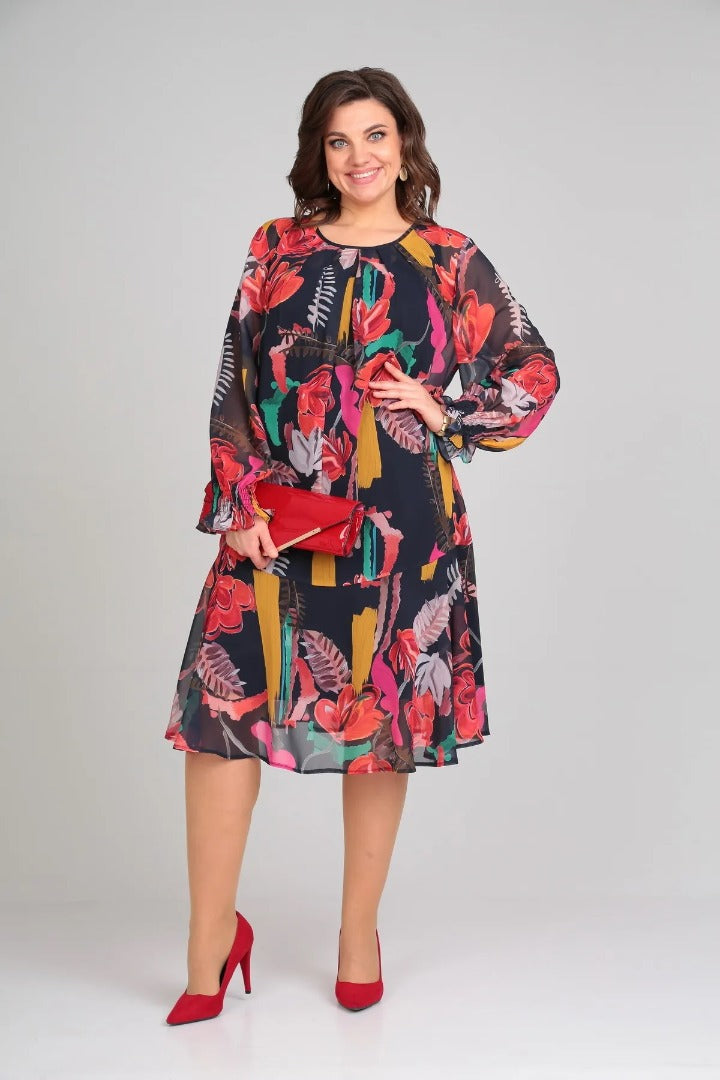 Flora - Robe Midi Florale Moderne