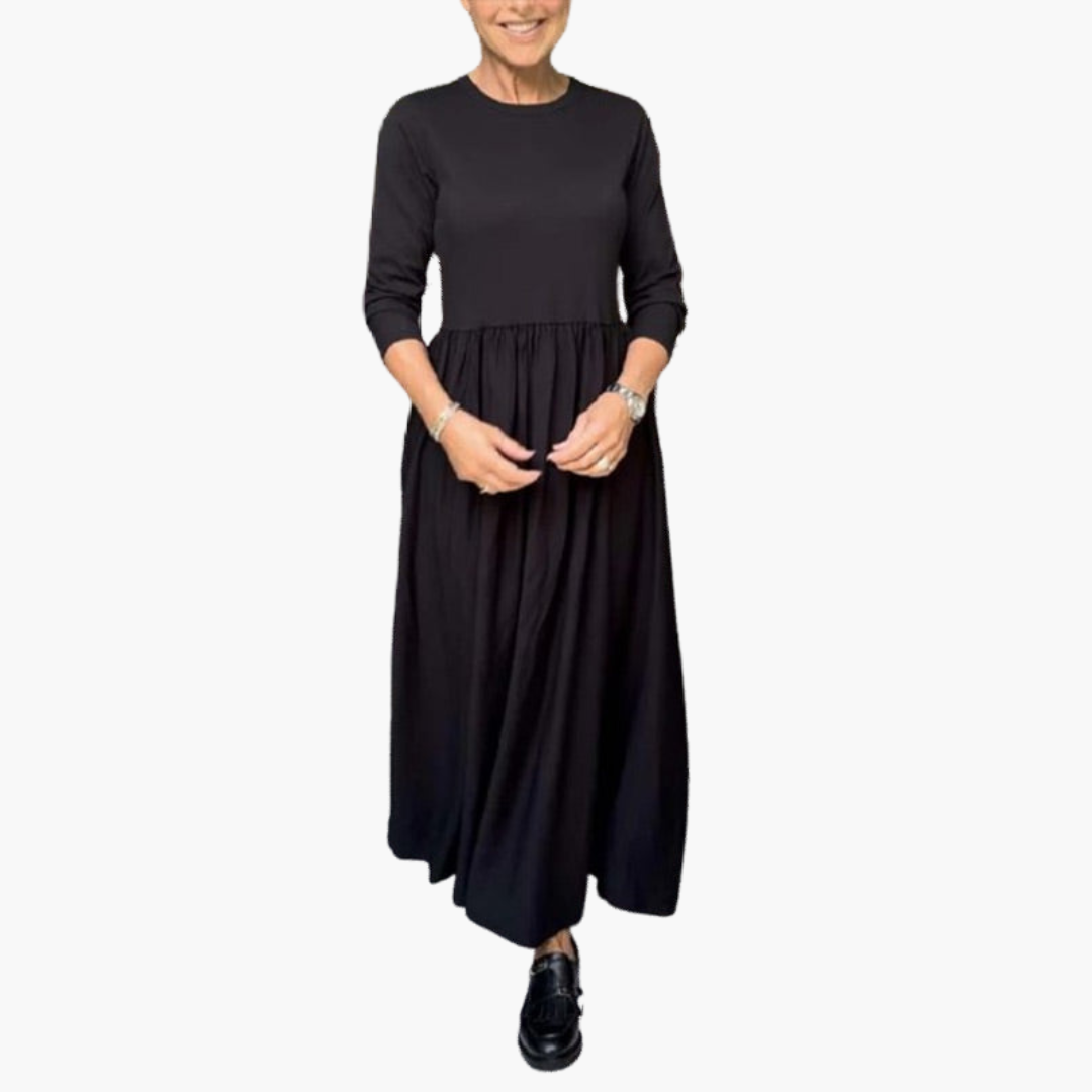 Harriet | Robe Midi Tricotée à Manches Longues