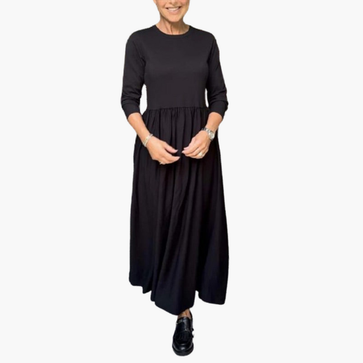 Harriet | Robe Midi Tricotée à Manches Longues
