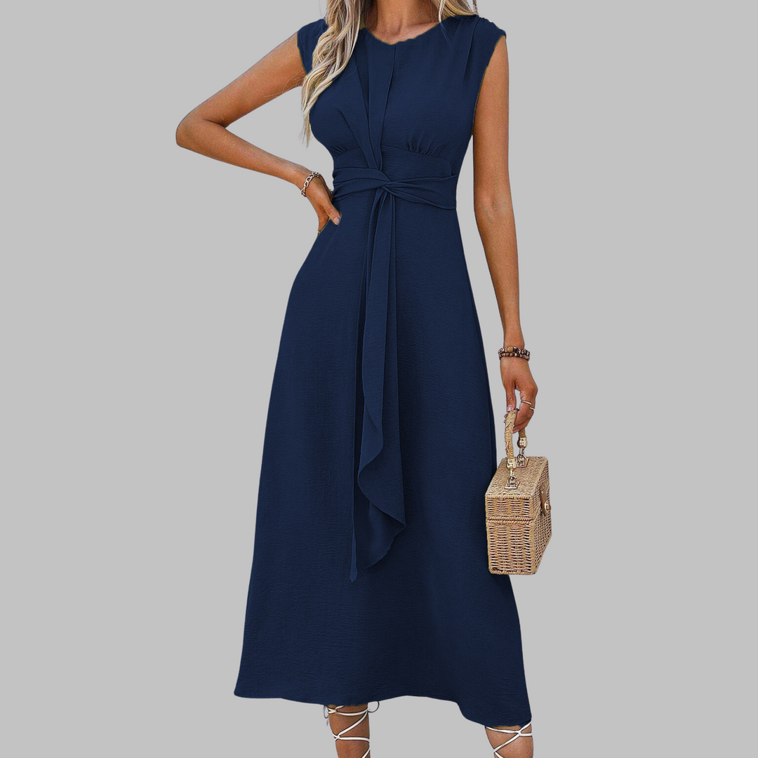 Romarin - Robe maxi élégante sans manches à col rond