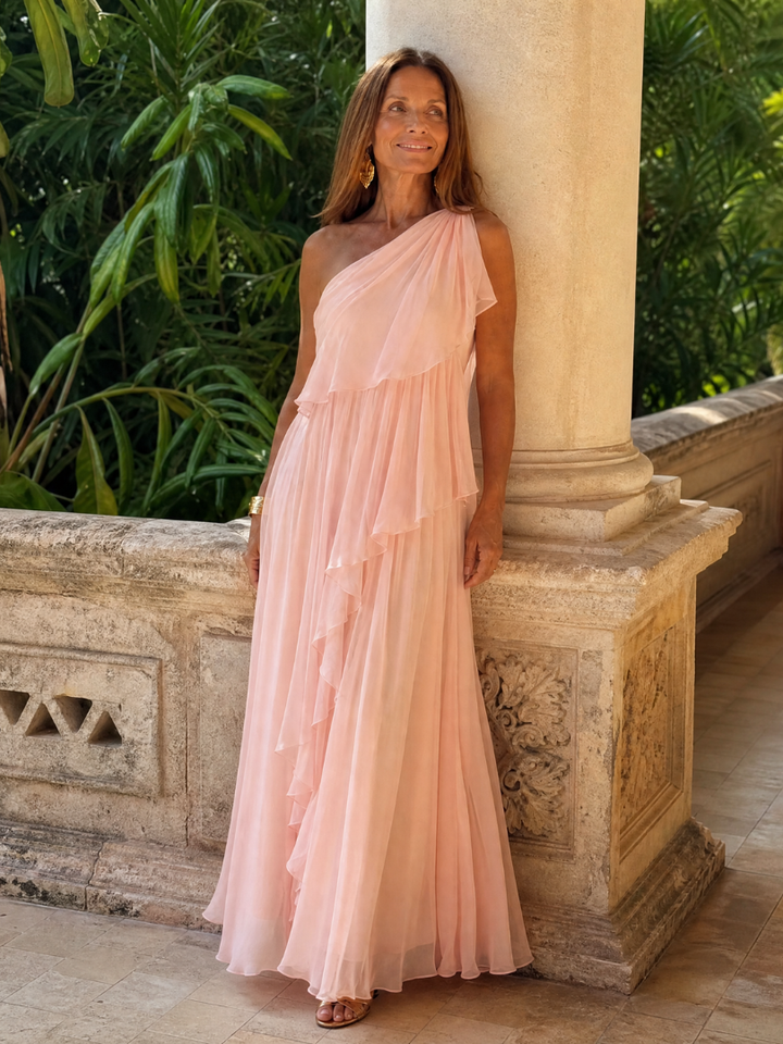 Mikha - Robe Maxi à Volants Une Épaule
