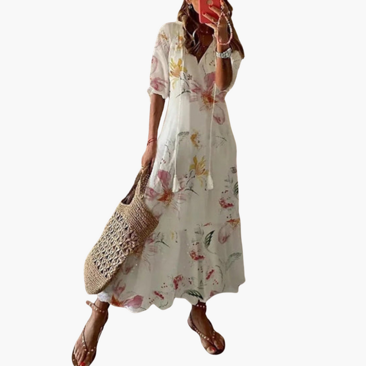 Emma | Robe d'été vintage boho à décolleté en V