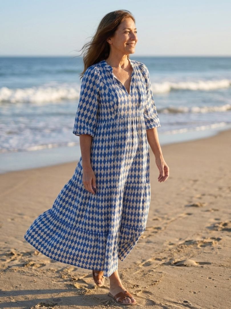 Alodia - Robe Midi Imprimé Diamant