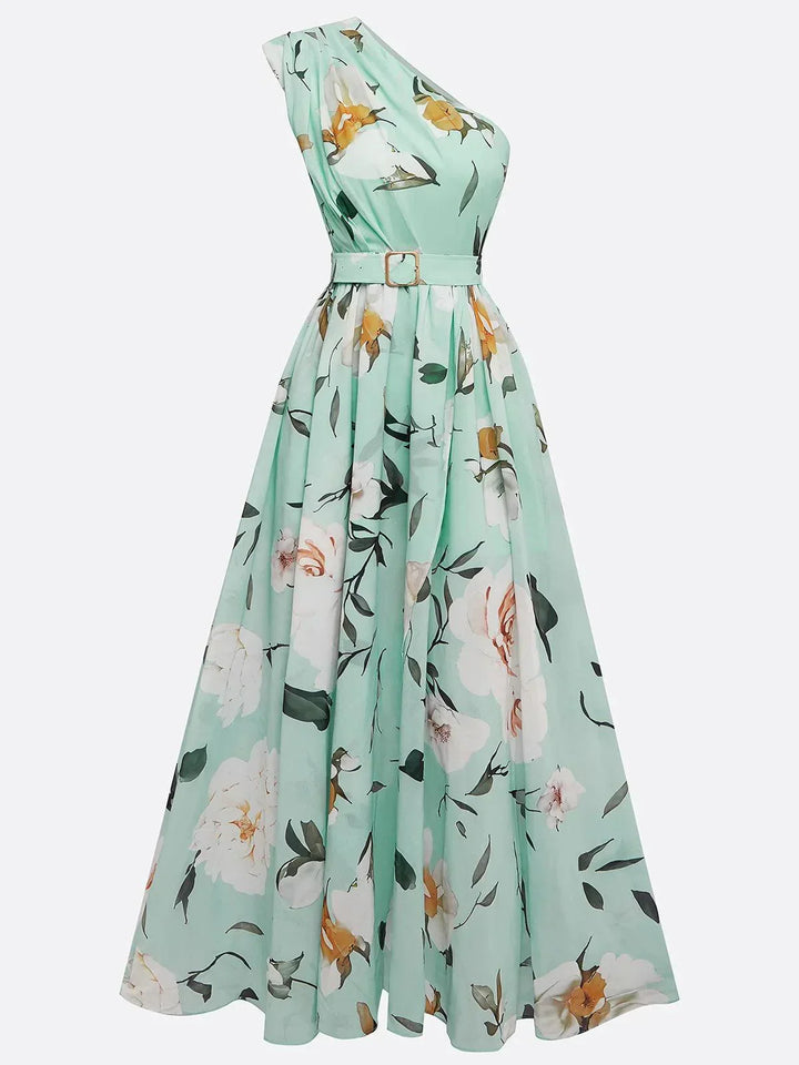 Erica - Robe Maxi Fleurie Vert Clair