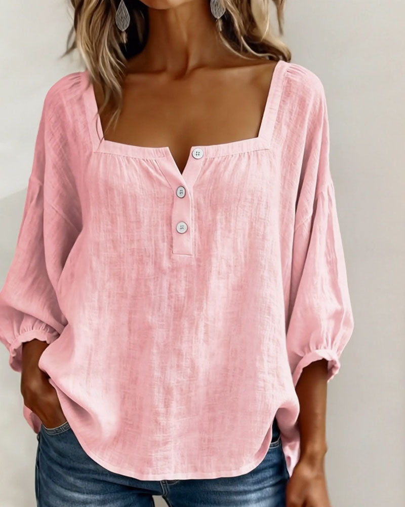 Fiona - Blouse en Coton Lin Aérée