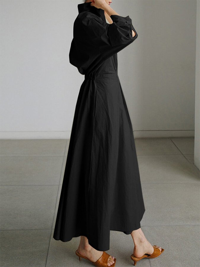 Brynn | Robe Maxi A-Line à Col Polo Élégant
