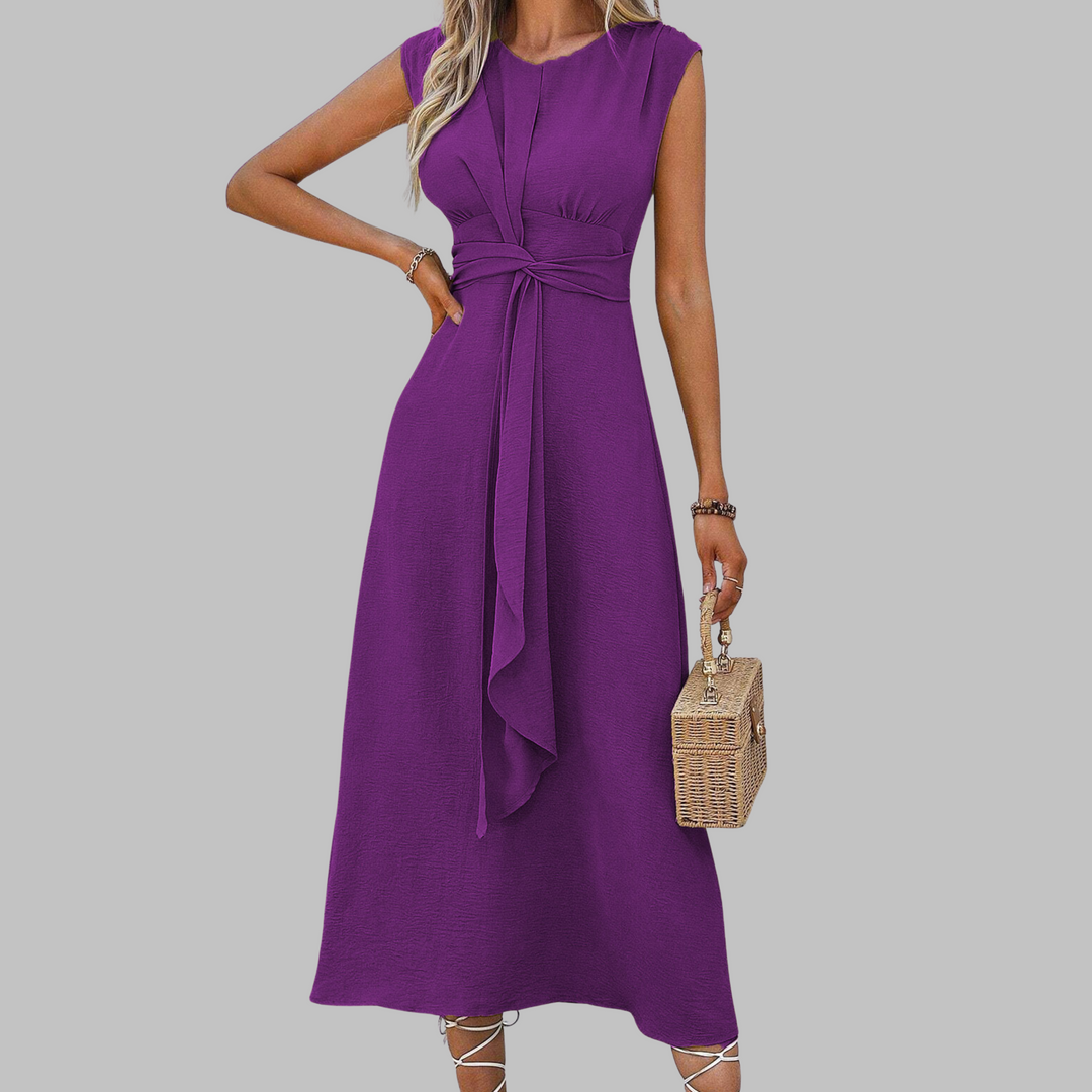 Romarin - Robe maxi élégante sans manches à col rond