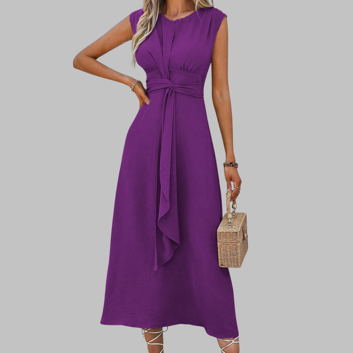 Romarin - Robe maxi élégante sans manches à col rond