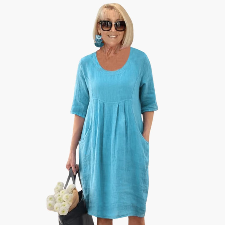 Audrey - Robe Tunique Décontractée avec Poches