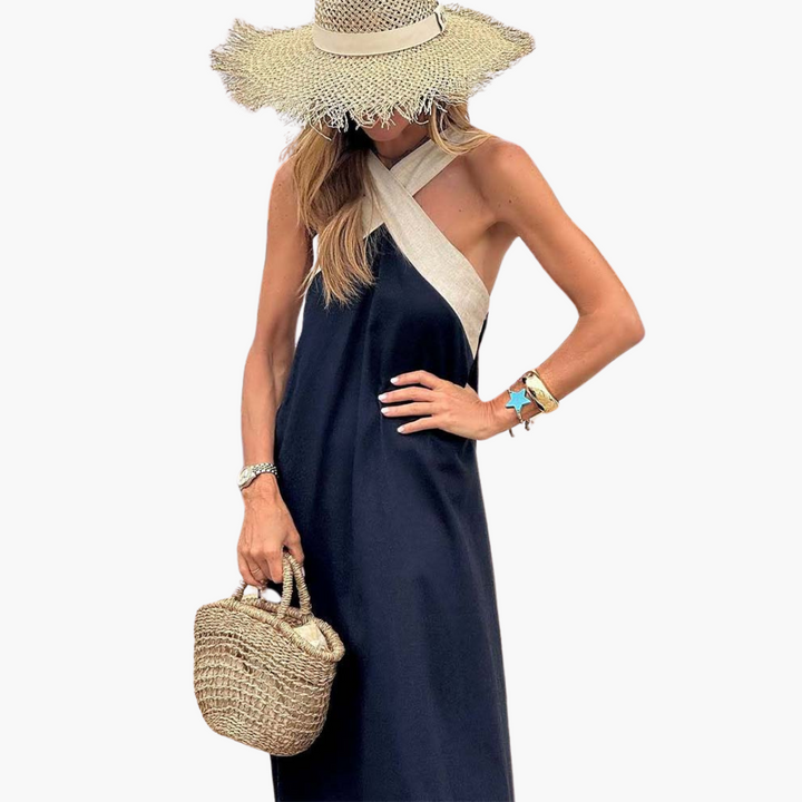 Eliza | Robe Maxi Croisée à Encolure Halter