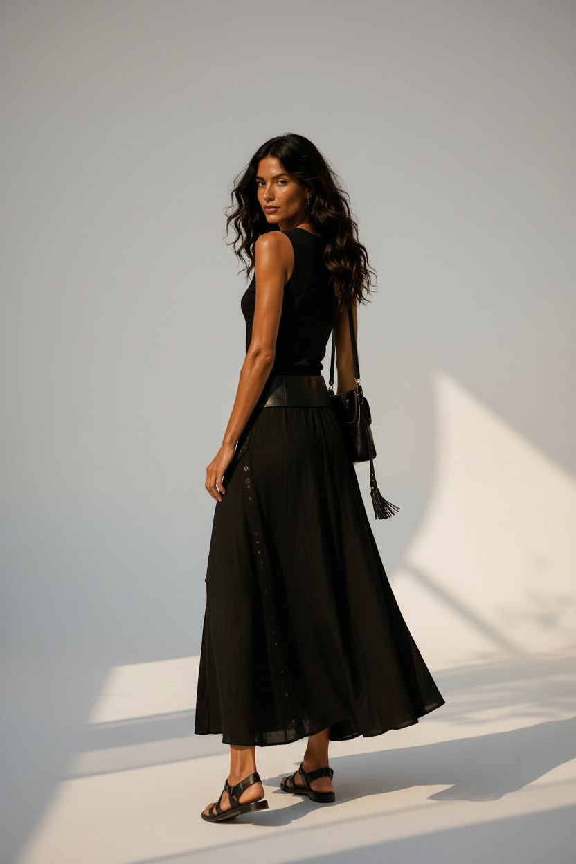 Alessia - Robe Maxi en Viscose Extensible