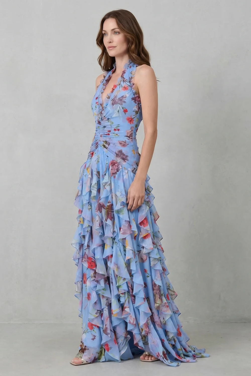 Rosalinda - Robe Maxi à Bretelles Florale