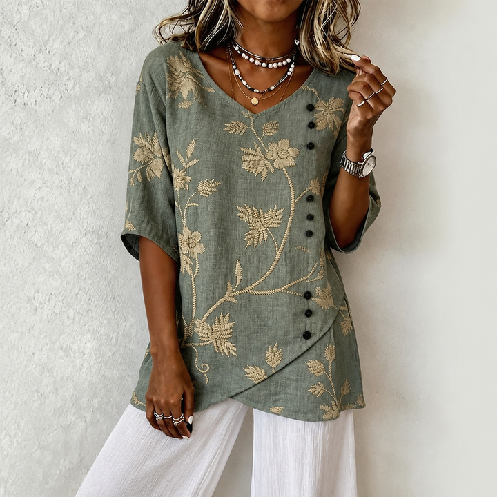 Denise - Blouse Brodée Florale