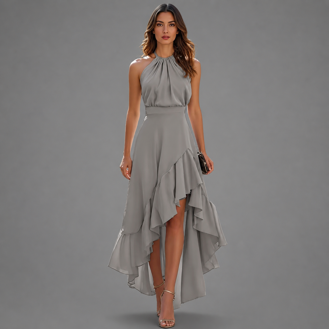 Celene - Robe Halter Asymétrique Élégante