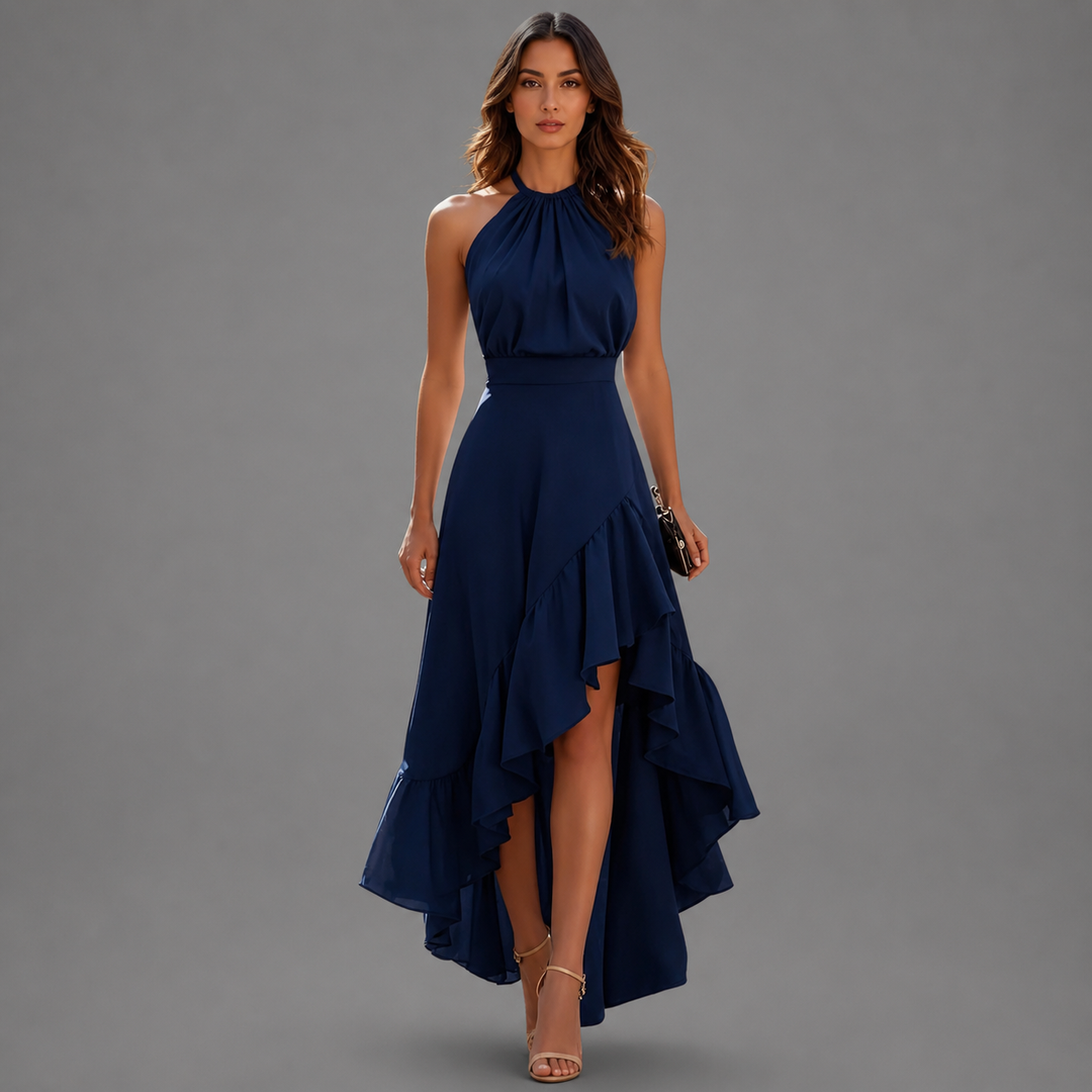 Celene - Robe Halter Asymétrique Élégante