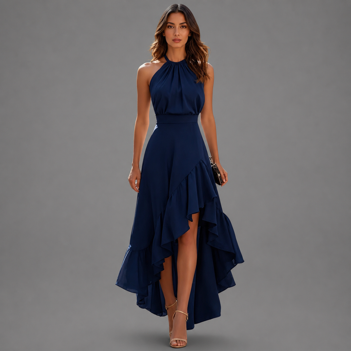 Celene - Robe Halter Asymétrique Élégante